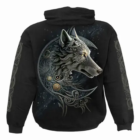 Spiral – Mikina Celtic Wolf (Čierna), Unisex, Čierna