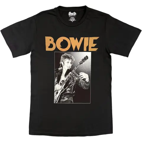 David Bowie – Tričko Guitar Glam Rock (Čierna), Unisex, Čierna