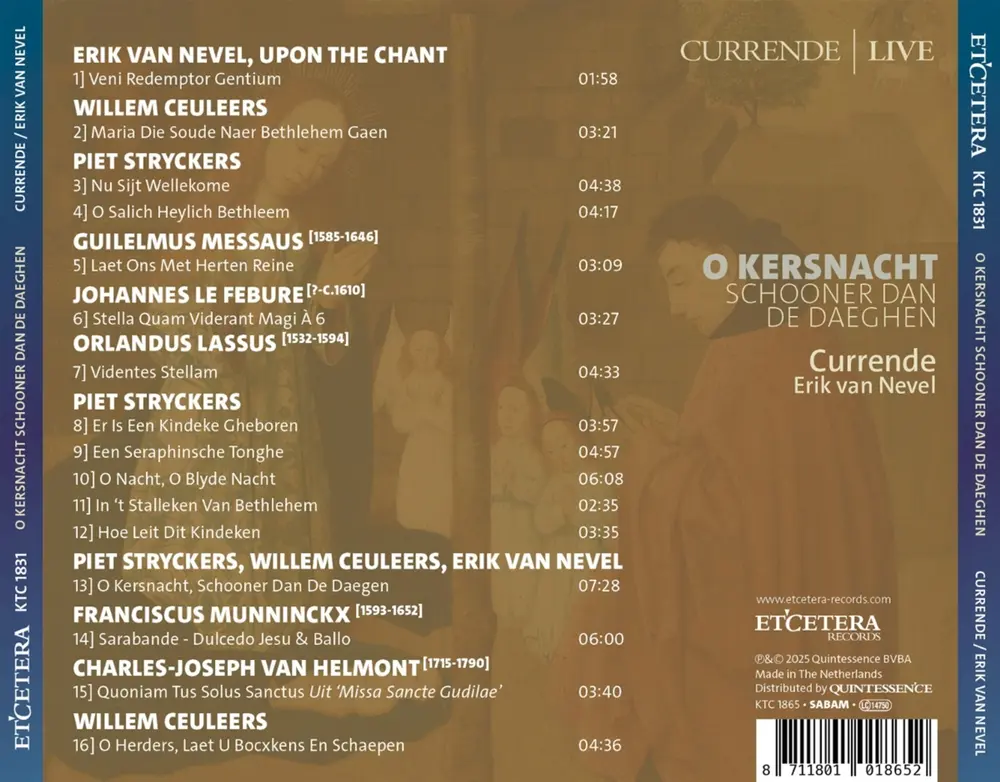 O Kersnacht Schooner Dan De Daeghen (Christmas Music From Flanders)