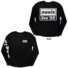 Tričko s dlhým rukávom Unisex Long Sleeve T-Shirt: Live '25 Lockup (Black) (Back Print & Ex-Tour)