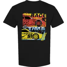 Cars Race Time (Negra) (Camiseta)