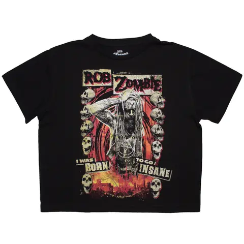 Rob Zombie – Croptop Born To Go Insane (Čierna, Dámske), Žena, Čierna