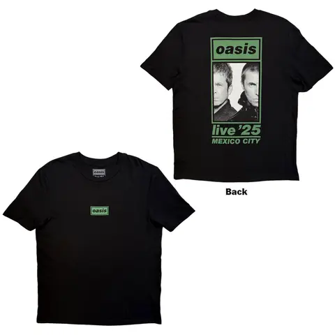 Unisex T-Shirt: Mexico City Half Faces Fan Store (Black) (Back Print & Ex-Tour)
