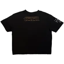 Ladies Crop Top: Eye Geo Glow (Black) (Back Print) thumbnail