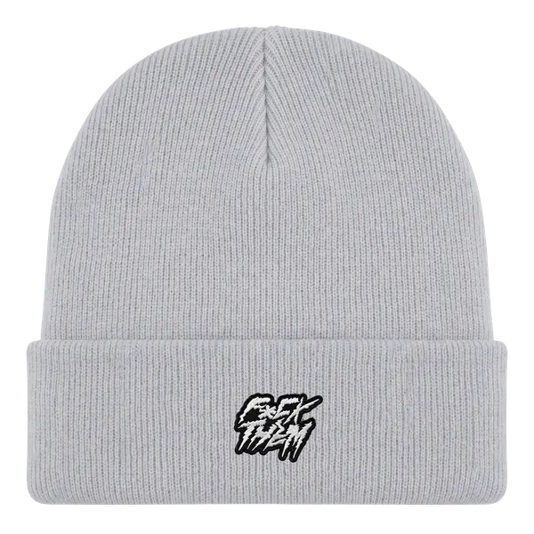 Accesories – Beanie Fckthem Patch Beanie, Unisex, Light gray
