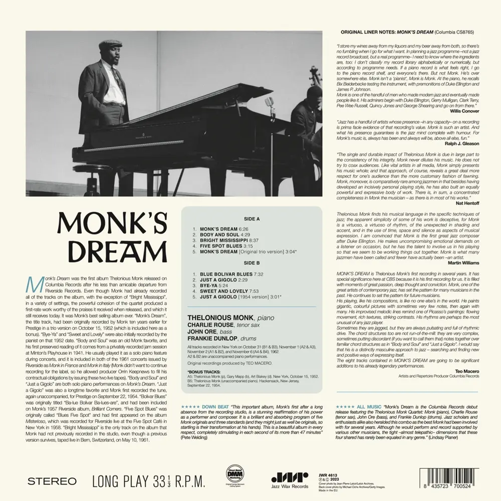 Thelonious Monk Quartet – MONK'S DREAM (Vinyl)