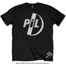 PIL Public Image Ltd, Tričko White Logo, Unisex, Čierna