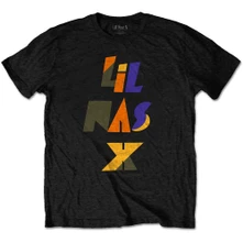 Lil Nas X, Tričko Scrap Letters, Unisex, Čierna