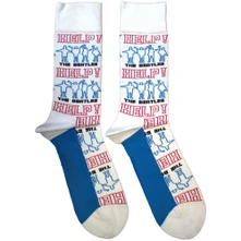 The Beatles, Ponožky Help! Outlines Repeat, Unisex, Biela