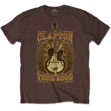Eric Clapton, Tričko Tour 2008, Unisex, Hnedá
