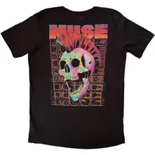 Unisex T-Shirt: Punk Skull (Black) (Back Print) thumbnail