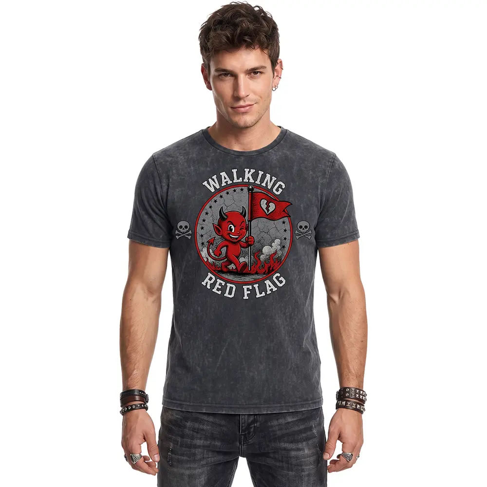 Spiral – Red Flag (Multi-color, Acid Wash T-Shirt) (Tričko)