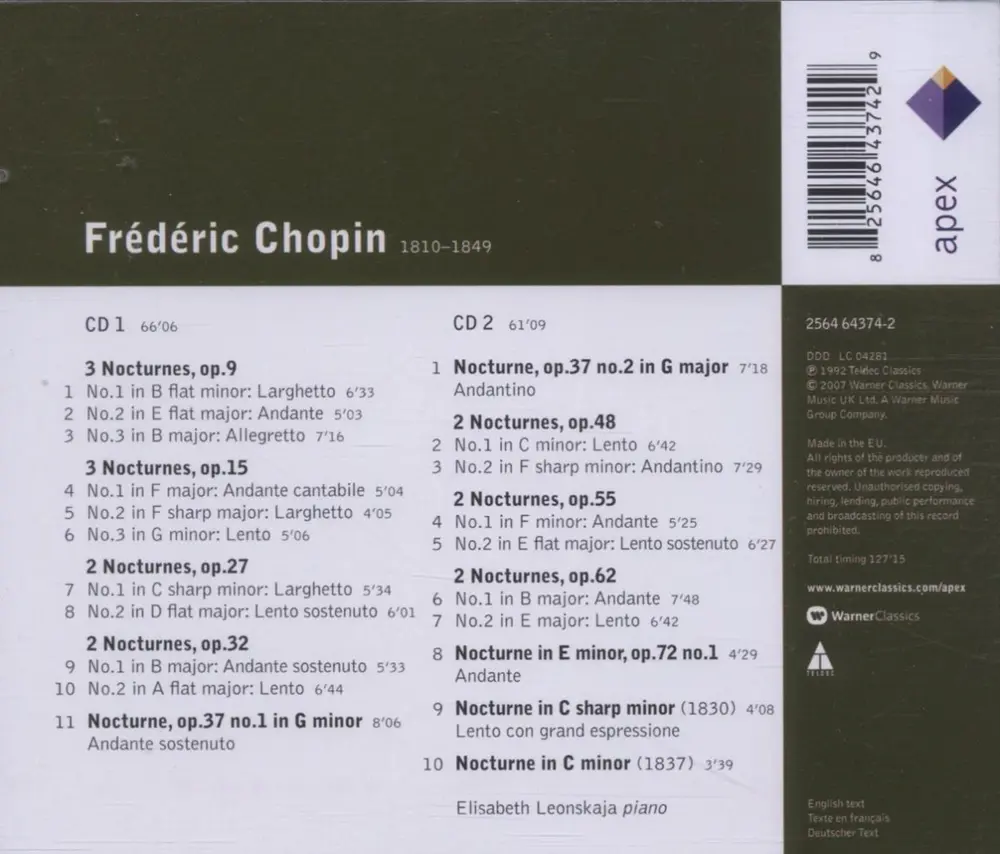 Arthur Rubinstein – Rubinstein, Arthur - Chopin Nocturnes (CD)