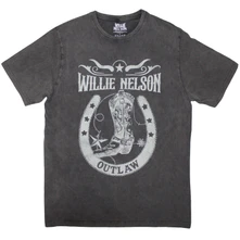 Willie Nelson, Tričko Outlaw, Unisex, Šedá