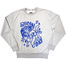 Green Day, Crewneck Cat Blaster, Unisex, Šedá