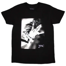2Pac, Tričko Fingers, Unisex, Čierna