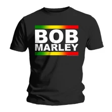 Bob Marley, Tričko Rasta Band Block, Unisex, Čierna
