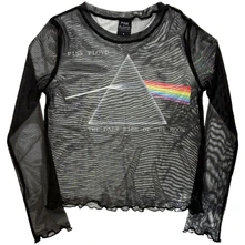 Croptop Ladies Long Sleeve Mesh Crop Top: DSOTM Courier (Black)