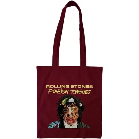 Cotton Tote Bag: Foreign Tongues (Red)