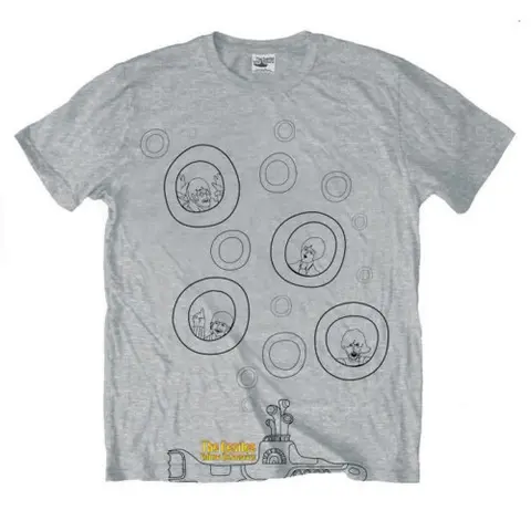 The Beatles – Tričko Bubbles (Šedá), Unisex, Šedá