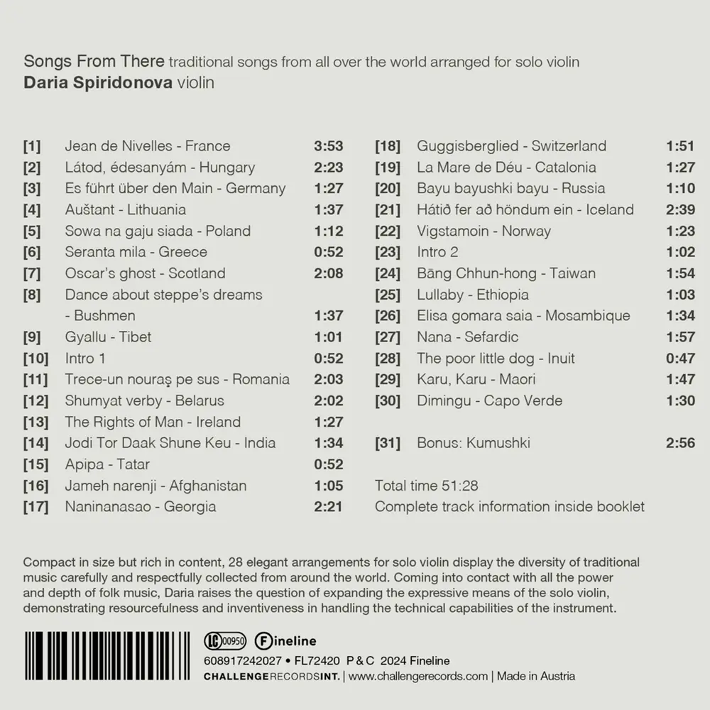 Daria Spiridonova – SONGS FROM THERE (CD)