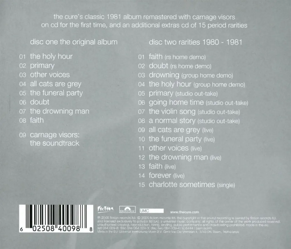 The Cure – FAITH (2020) (CD)