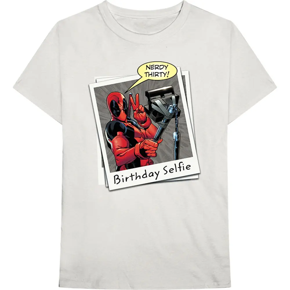 Deadpool Birthday Selfie (Naturale) (Maglietta)