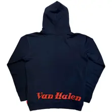 Unisex Unplugged Pullover Hoodie: Pinup Motorcycle (Navy Blue) (Back Print) thumbnail