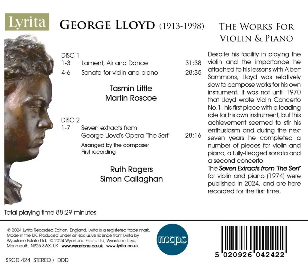 Martin Roscoe – GEORGE LLOYD: THE WORKS FOR VIOLIN & PIANO (CD)