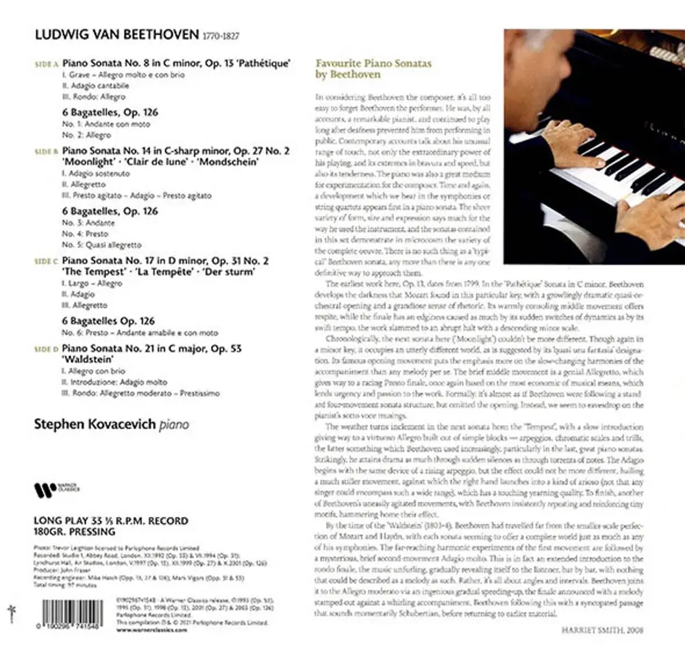 Stephen Kovacevich – PIANO SONATAS NOS. 8,14,17&21 (Vinyl)