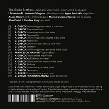 THE GRECO BROTHERS & FRIENDS - WORKS FOR BASSE DE VIOLON, VIOLONCELLO AND KEYBOARD thumbnail