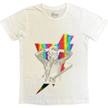 David Bowie, Tričko Holographic Bolt, Unisex, Biela