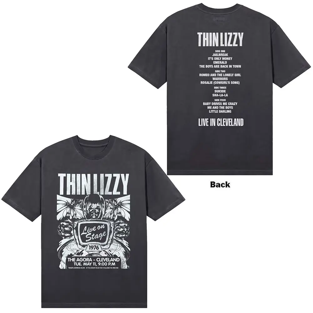 Unisex T-Shirt: Cleveland '76 Ticket (Black) (Back Print)