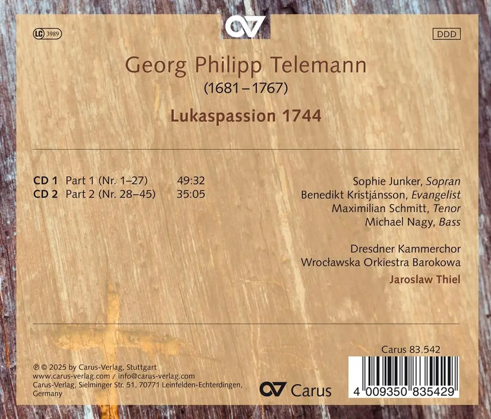 TELEMANN: LUKASPASSION 1744 TVWV 5:29