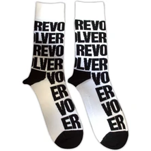 The Beatles, Ponožky Revolver Text Repeat, Unisex, Biela