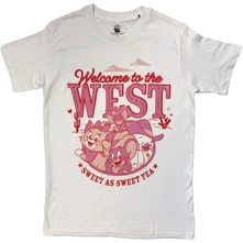 Tričko Unisex T-Shirt: Welcome To The West Pink (White)