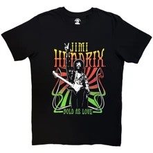 Jimi Hendrix, Tričko Bold As Love, Unisex, Čierna