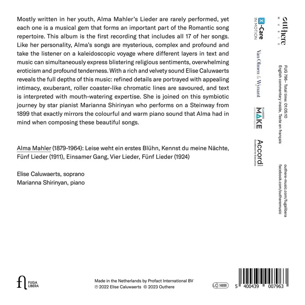 CALUWAERTS, ELISE / MARIA - ALMA MAHLER: ALMA - MEINE SEELE. COMPLETE SONGS OF ALMA MAHLER
