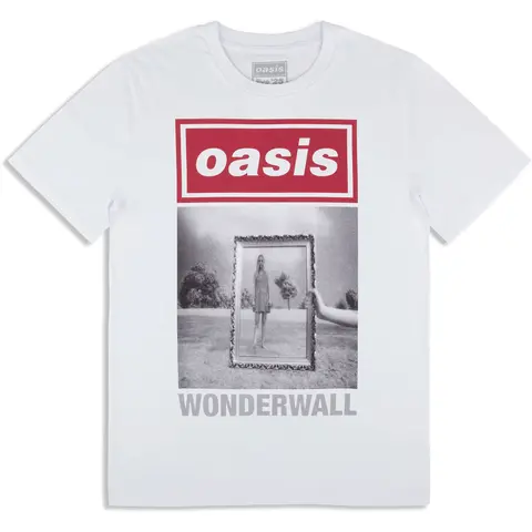 Unisex T-Shirt: Wonderwall Single Cover (White) (Ex-Tour)
