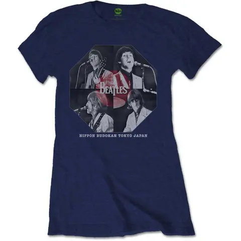 The Beatles – Tričko Budokan Octagon (Modrá, Dámske), Žena, Modrá