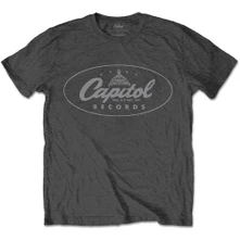 Capitol Records, Tričko Logo, Unisex, Šedá