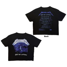 Croptop Ladies Crop Top: Ride The Lightning (Black) (Back Print)