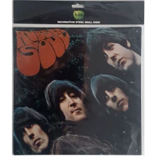 Smaltovaná tabuľka Steel Wall Sign: Rubber Soul Album Cover