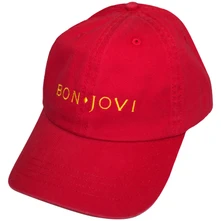 Bon Jovi, Šiltovka Original Logo, Unisex, Červená