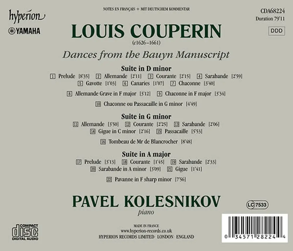 Pavel Kolesnikov – COUPERIN (L): DANCES FROM THE BAUYN MANUSCRIPT (CD)