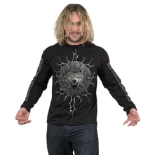 Unisex Long Sleeve T-Shirt: Valhalla (Black) (Back & Sleeve Print) thumbnail