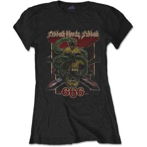 Black Sabbath – Tričko Bloody Sabbath 666 (Čierna, Dámske), Žena, Čierna