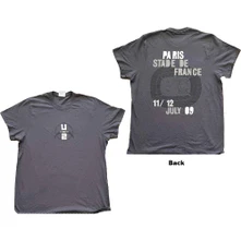 U2, Tričko 360 Degree Tour Paris 2009, Unisex, Šedá