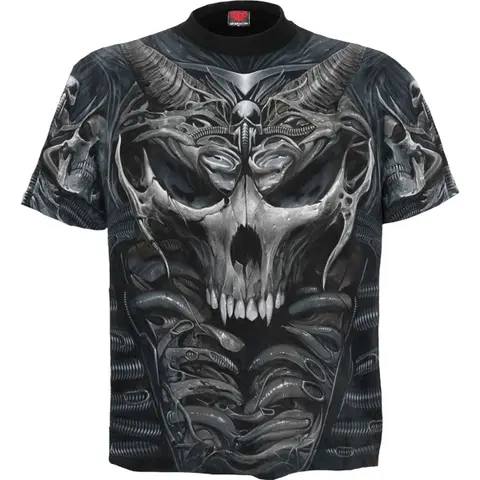 Unisex T-Shirt: Skull Armour (Black) (All Over Print)