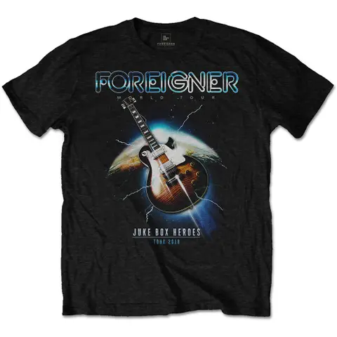 Foreigner – Tričko Juke Box Heroes (Čierna), Unisex, Čierna